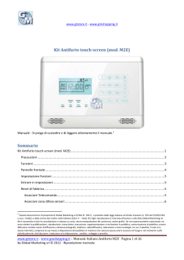 Kit Antifurto touch-screen (mod. M2E) Sommario