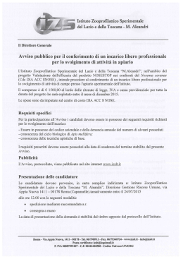 Attività in apiario - Istituto Zooprofilattico Sperimentale del Lazio e
