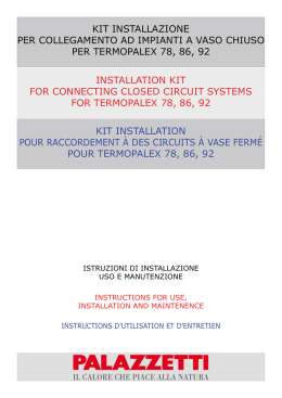 kit installazione per collegamento ad impianti a vaso