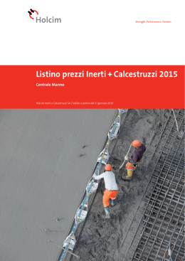 Listino prezzi Inerti + Calcestruzzi 2015