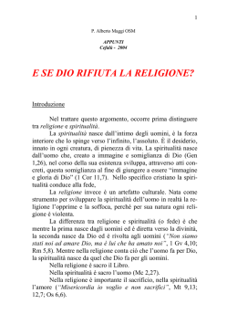 Appunti: e se Dio rifiuta la religione?