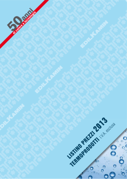 LISTINO ACQUA - LISTINO 2013