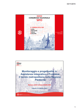 il tavolo metropolitano nella Regione Piemonte