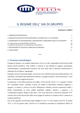 IL REGIME DELL` IVA DI GRUPPO