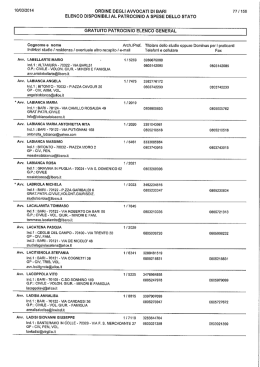ordine degli awocati di bari elenco disponibili al patrocinio a spese