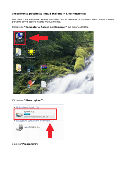Inserimento pacchetto lingua Italiano in Live Response: