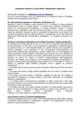 Insegnare italiano L2 agli adulti