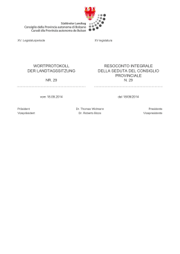 Wortprotokoll - Consiglio della Provincia autonoma di Bolzano