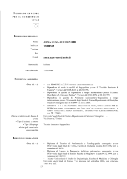 Curriculum Vitae - CampusNet - Università degli Studi di Torino