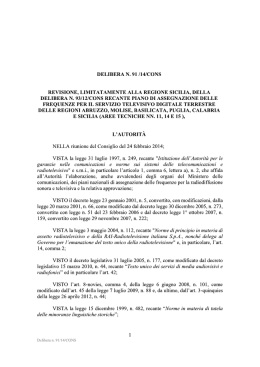 DELIBERA N. 91 l14/CONS REVISIONE, LIMITATAMENTE ALLA