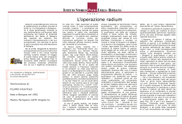 L`operazione radium - Storia e Memoria di Bologna