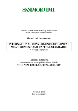 Nuovo Accordo di Basilea sul Capitale