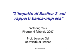 L`impatto di Basilea 2 sui rapporti banca-impresa”