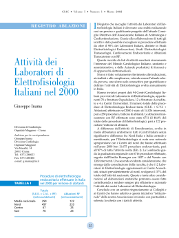 Attività dei Laboratori di Elettrofisiologia Italiani nel 2000
