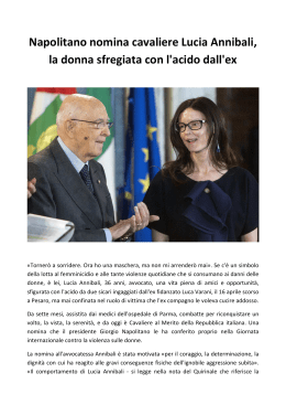 Napolitano nomina cavaliere Lucia Annibali, la