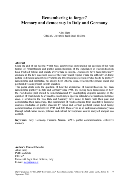 Memory and democracy in Italy and Germany