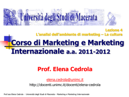 Lezione 4 bis - Universit&agrave; degli Studi di Macerata