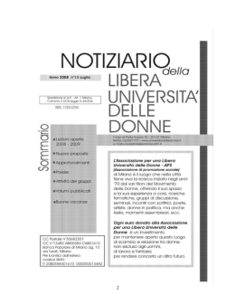 Notiziario n. 13 - 2008 - Libera Università delle Donne