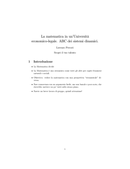 La matematica in un\Universit&agrave; economico%legale. ABC dei sistemi