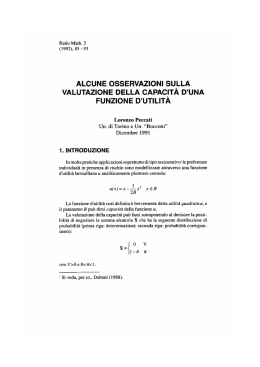 VALUTAZIONE DELLA CAPACITA D`UNA FUNZIONE D`UTILITA