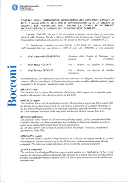 Verbale finale - Bocconi University