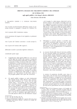 Direttiva 2014/24/UE - Ministero dell`Ambiente