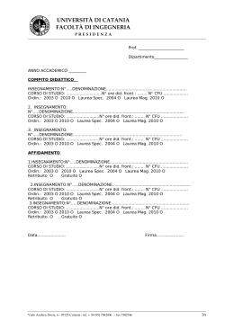 Scheda Docenti - Universit&agrave; di Catania