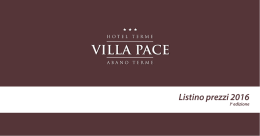 Listino prezzi 2015 - Hotel Terme Villa Pace