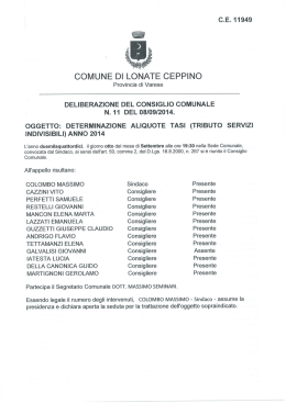 Lonate Ceppino – Tasi aliquote