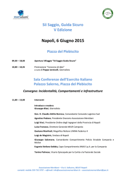 incidentalita`, comportamenti e infrastrutture