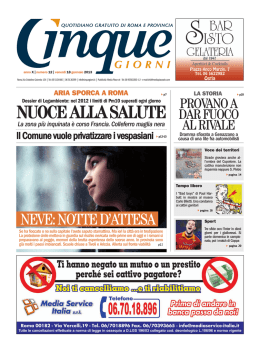 L`aria di Roma nuoce alla salute
