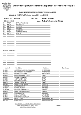 Calendario Sessione Invernale 2005-06