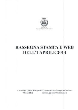 DELL`1 APRILE 2014 - Citt&agrave; di San Giorgio a Cremano