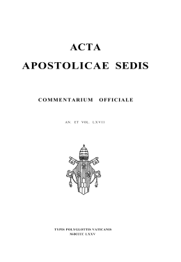 ACTA APOSTOLICAE SEDIS