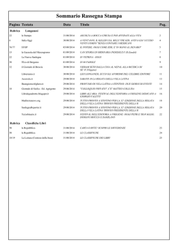 Sommario Rassegna Stampa