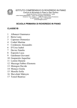 sezione prima B - Istituto Comprensivo di Roveredo in Piano e San