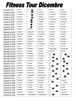 Lunedi ore 9.10 Lunedi ore 13.00 Lunedi ore 13.10 Lunedi ore