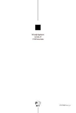 De`Longhi Appliances via Seitz, 47 31100 Treviso Italia