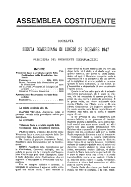 SEDUTA PUMERIDIANA DI LUNEDÌ 22 DICEMBRE