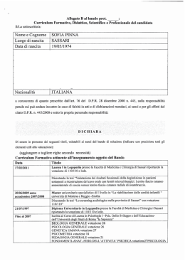 CV - Universit&agrave; degli studi di Cagliari.