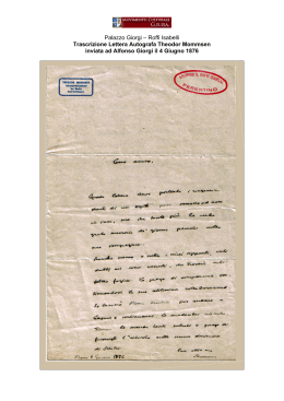 Trascrizione lettera Autografa di Mommsen