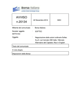 Scarica la scheda informativa predisposta per l`ammissione