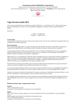 Yoga Vacanza estate 2015