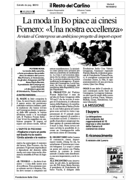 La moda in Bo piace ai cinesi. Fornero: "Una nostra eccellenza"