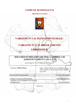 Documento preliminare Verifica Assoggettabilit&agrave; alla VAS