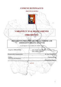 Provvedimento Preliminare di Vas