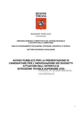 modulo di presentazione candidatura