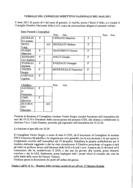 VERBALE DEL CONSIGLIO DIRETTIVO NAZIONALE