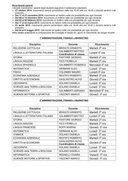 Marted&igrave; 3a ora Luned&igrave; 3a ora Marted&igrave; 2a ora Marted&igrave; 2a ora