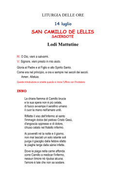 Lodi Mattutine - SAN CAMILLO DE LELLIS Di Bucchianico